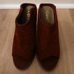 Cato Size 7 Burgand Suede Bootie